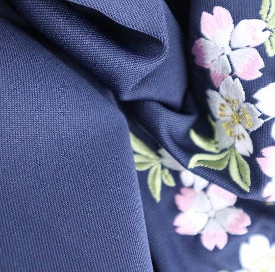 卒業式袴単品レンタル[刺繍]紺色に桜刺繍[身長168-172cm]No.724